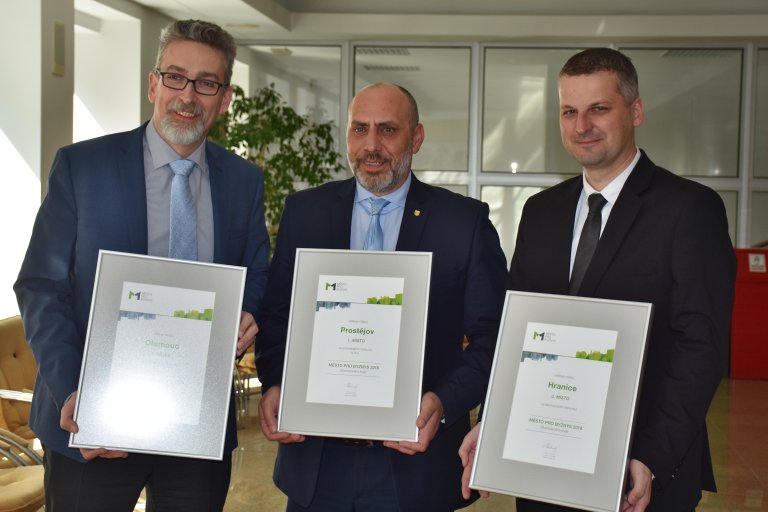 Ocenění výzkumu Město pro byznys - vítěz Prostějov, Olomouc a Hranice