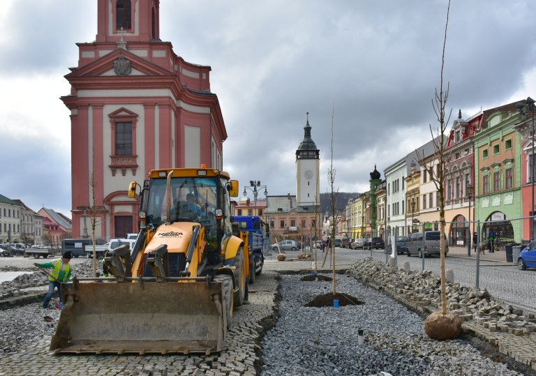 Nové stromy na náměstí