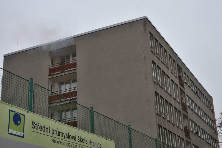 Byl nahlášen požár budovy internátu SPŠ